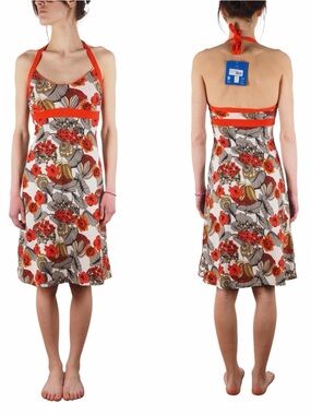 Patagonia Floral Halter Dress in Purple and Gray